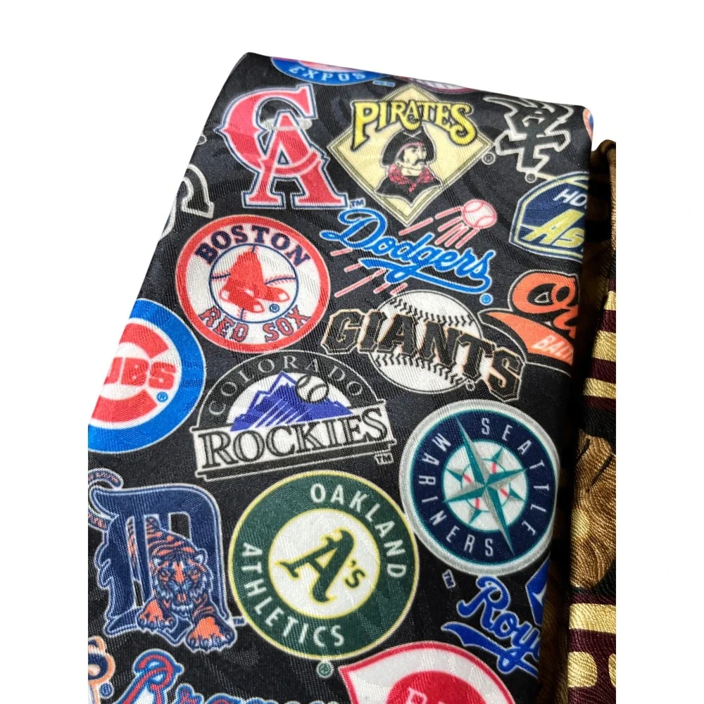 LOT OF 2, Men's Neck Tie BASEBALL MLB THEME Surrey(POLY) & The Good Life(SILK)
